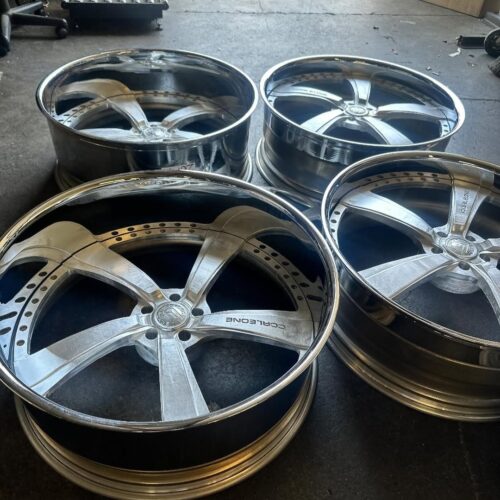 26″ Corleone Forged 3-Piece Wheels – 5×120 Bolt Pattern – Fully Raw Blank Canvas Set