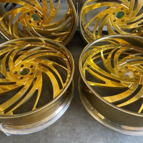 28″ Staggered Forged 2-Piece All Gold Wheel Set – Brand New 5×5 Bolt Pattern