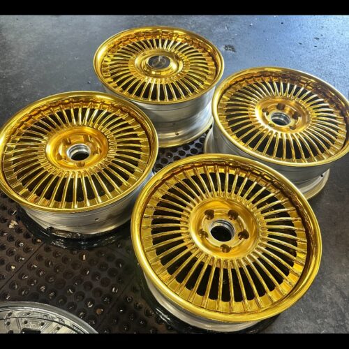 Custom 18” Luxury Billet Wheel – 24K Gold Plated Wire-Style Rim
