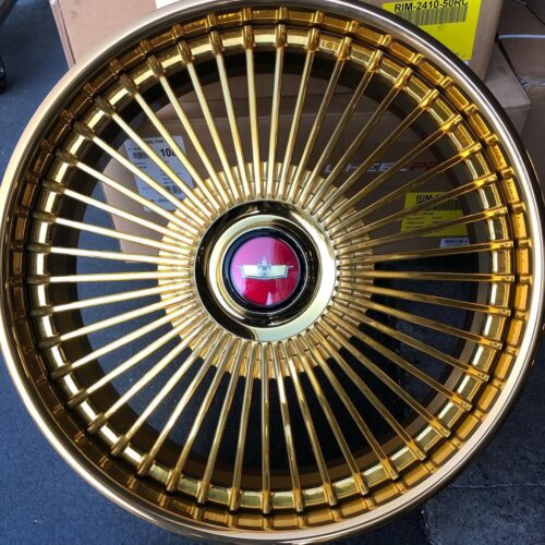 Premium 22″ & 26″ Custom Forged Luxury Spoke Wheels – Full High-Gloss Gold Finish
